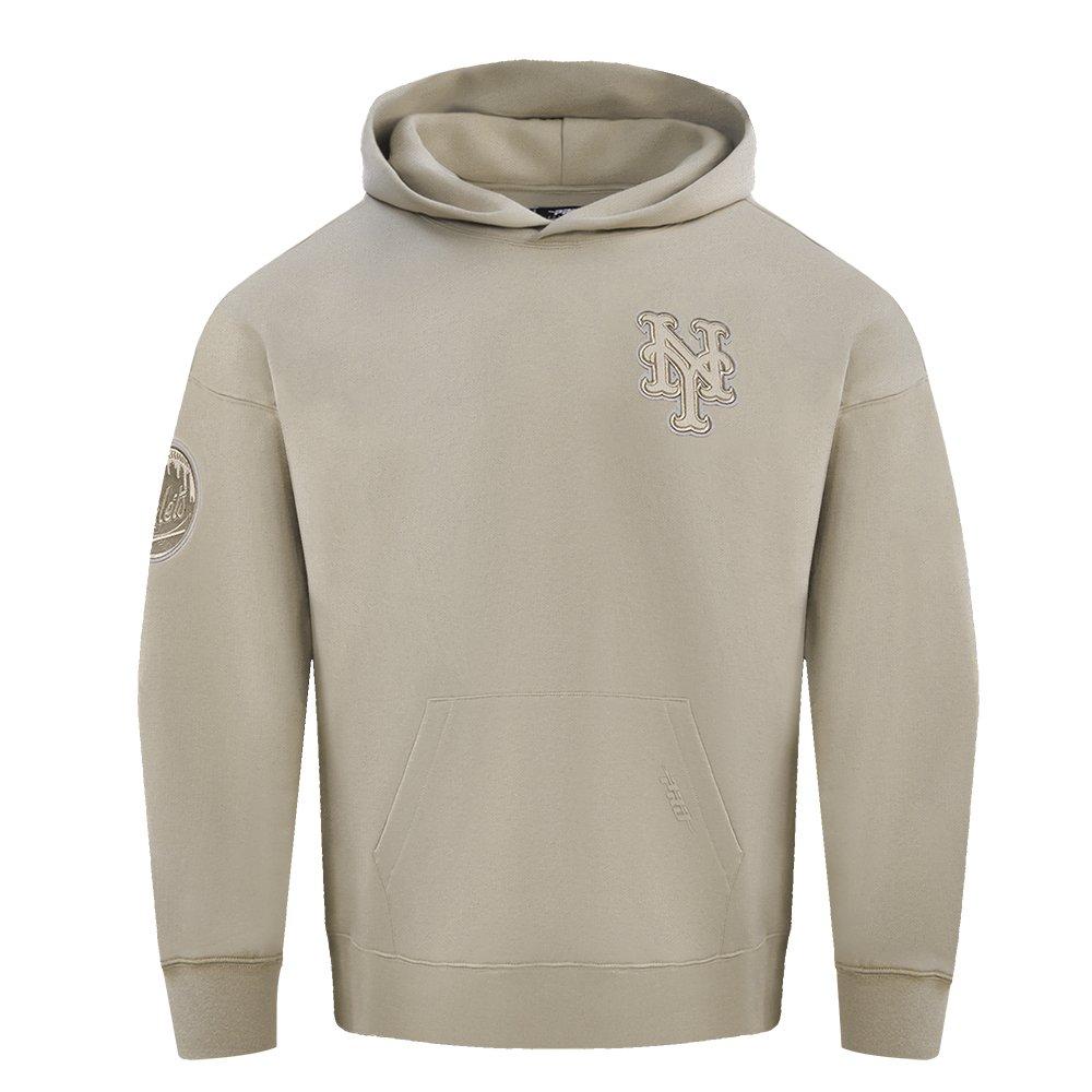 Pro Standard Men's MLB New York Mets Neutral Drop Shoulder Pullover Hoodie